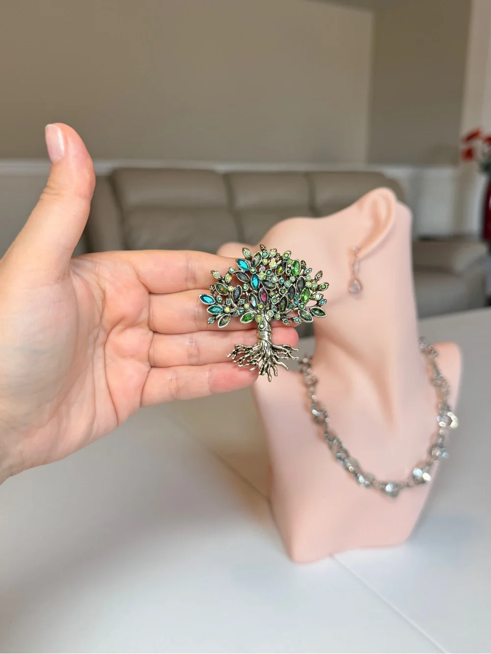Vintage Style Tree of Life Brooch Pin